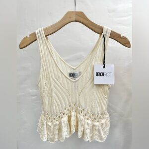 Small women’s Beach Riot crochet tank top.